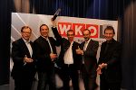 v.l.: LR Dr. Christian Buchmann mit den Gewinnern des PR-Panther 2012 (Edgar Schnedl, Jörg Opitz), Fachgruppenobmann Heimo Lercher und Berufsgruppensprecher Martin Novak.